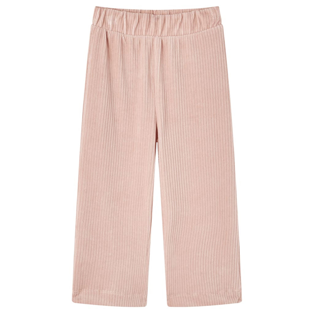 Pantalon enfant en velours côtelé rose clair 104