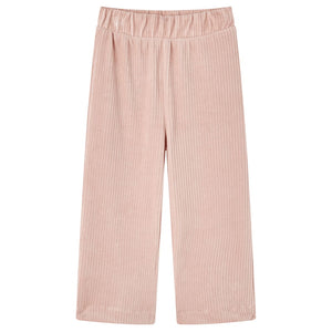 Pantalon enfant en velours côtelé rose clair 104