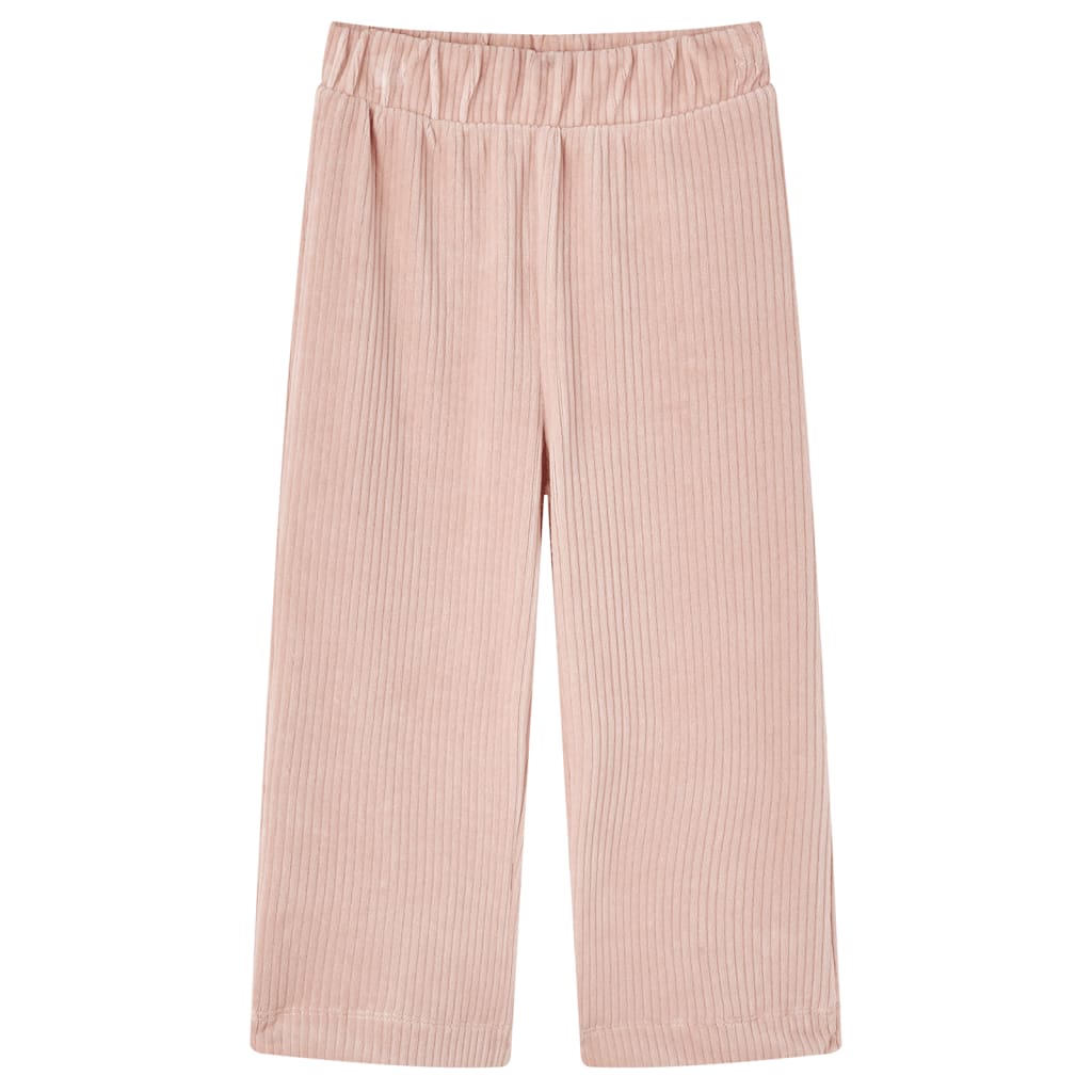 Pantalon enfant en velours côtelé rose clair 104