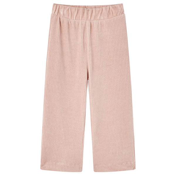 Pantalon enfant en velours côtelé rose clair 104