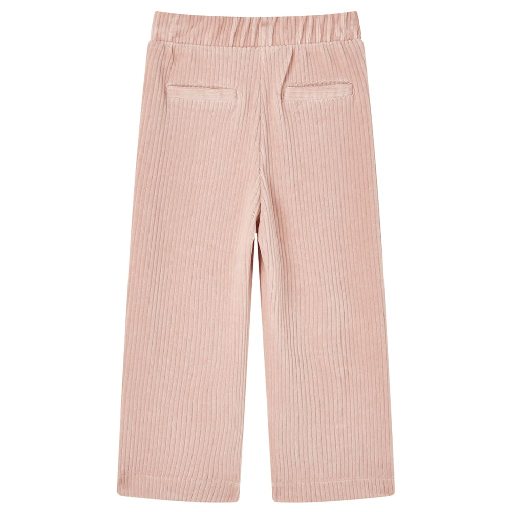Pantalon enfant en velours côtelé rose clair 104