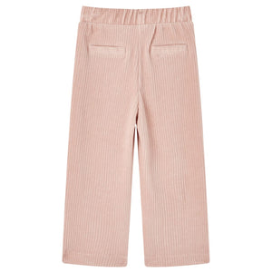 Pantalon enfant en velours côtelé rose clair 104