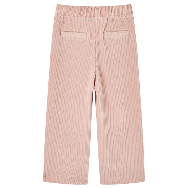 Pantalon enfant en velours côtelé rose clair 104