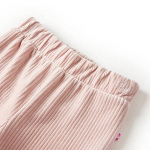 Pantalon enfant en velours côtelé rose clair 104