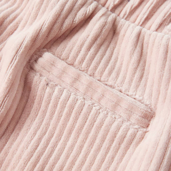 Pantalon enfant en velours côtelé rose clair 104