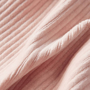 Pantalon enfant en velours côtelé rose clair 104