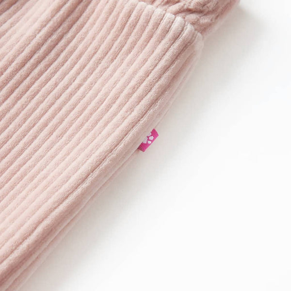 Pantalon enfant velours côtelé rose clair 128