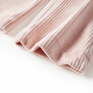 Pantalon enfant velours côtelé rose clair 128