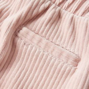 Pantalon enfant velours côtelé rose clair 128