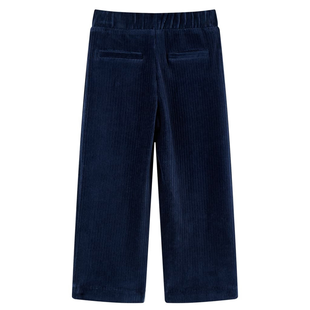 Pantalon en velours côtelé bleu marine pour enfant 92