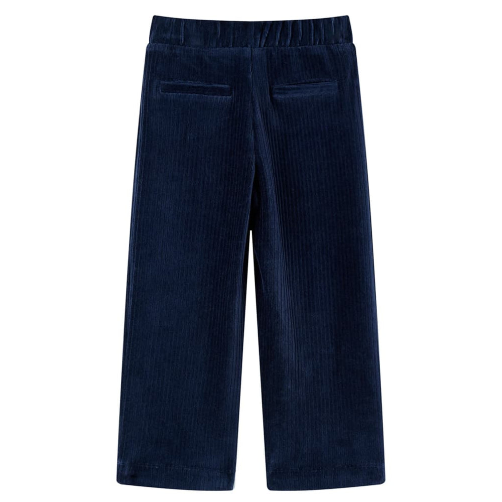 Pantalon enfant en velours côtelé bleu marine 104