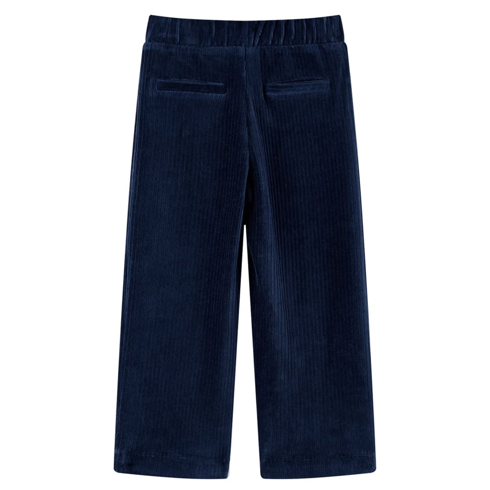 Pantalon enfant en velours côtelé bleu marine 128