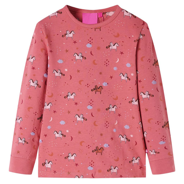 Kinderpyjama mit Langen Ärmeln Altrosa 104