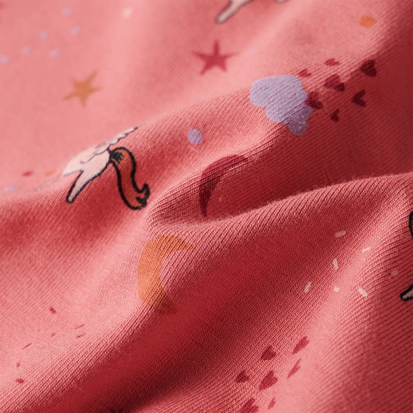 Kinderpyjama mit Langen Ärmeln Altrosa 104
