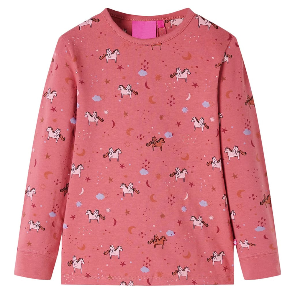 Kinderpyjama mit Langen Ärmeln Altrosa 116