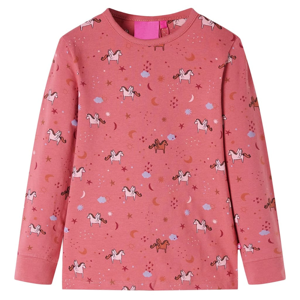 Kinderpyjama mit Langen Ärmeln Altrosa 128