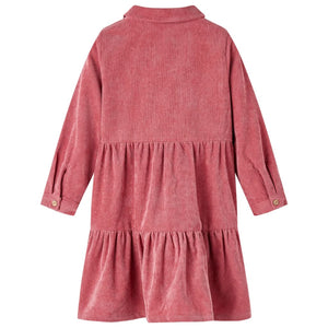 Kinderkleid mit Langen Ärmeln Cord Altrosa 92