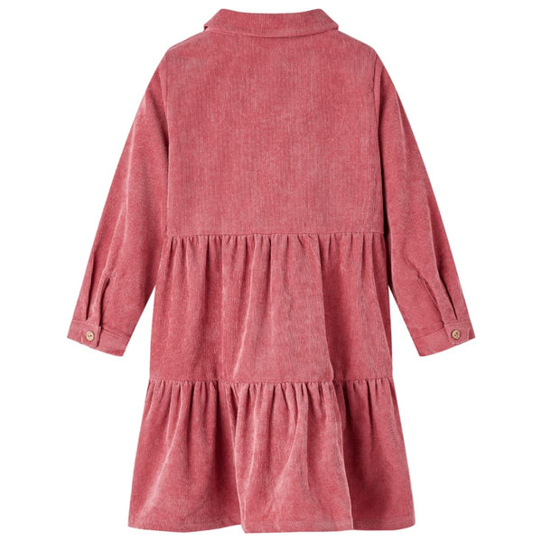 Kinderkleid mit Langen Ärmeln Cord Altrosa 116