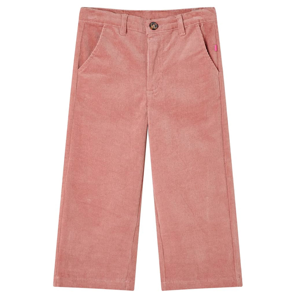Pantalon enfant velours côtelé vieux rose 92