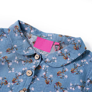 Kinderkleid mit Langen Ärmeln Petrolblau 104