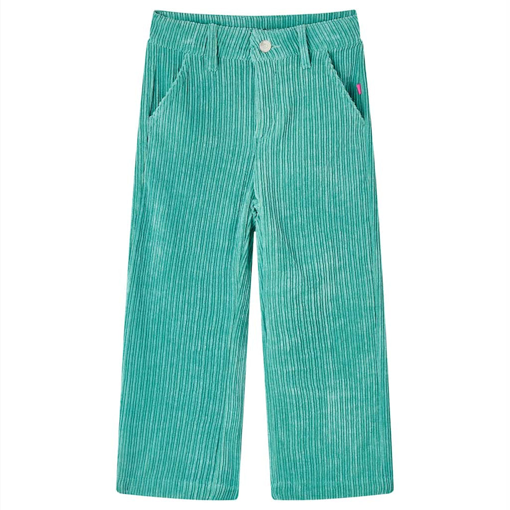 Pantalon enfant velours côtelé Vert menthe 104