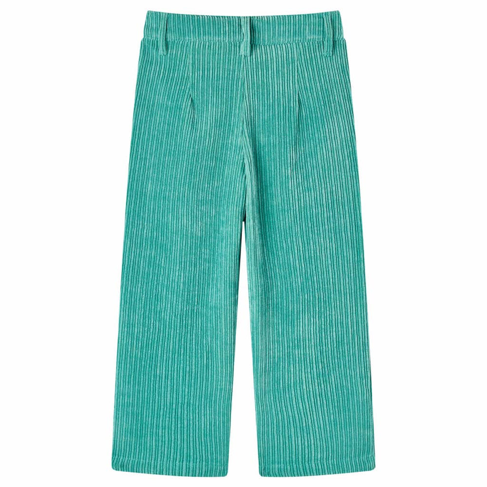 Pantalon enfant velours côtelé vert menthe 116