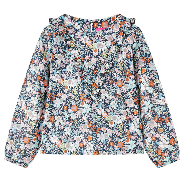 Blouse manches longues enfant bleu foncé 116