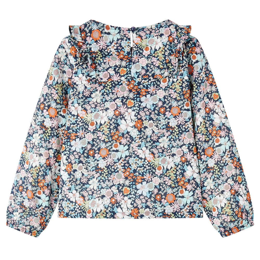 Blouse manches longues enfant bleu foncé 116