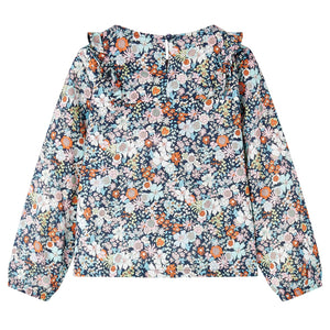 Blouse manches longues enfant bleu foncé 116