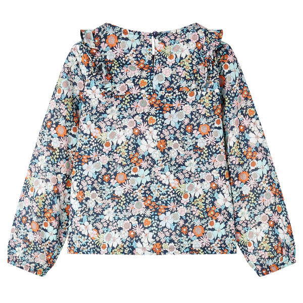 Blouse manches longues enfant bleu foncé 116