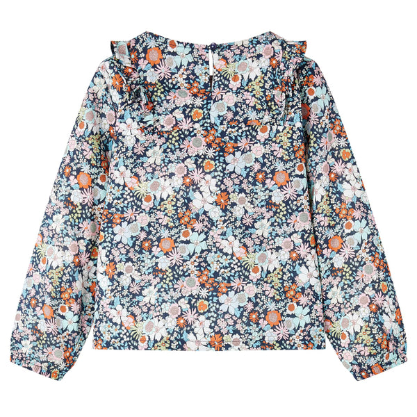 Children's Long-Sleeve Blouse Dark Blue 128