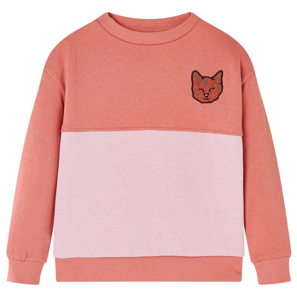 Sweat-shirt enfant color block rose 140