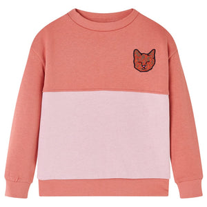 Sweat-shirt enfant color block rose 140