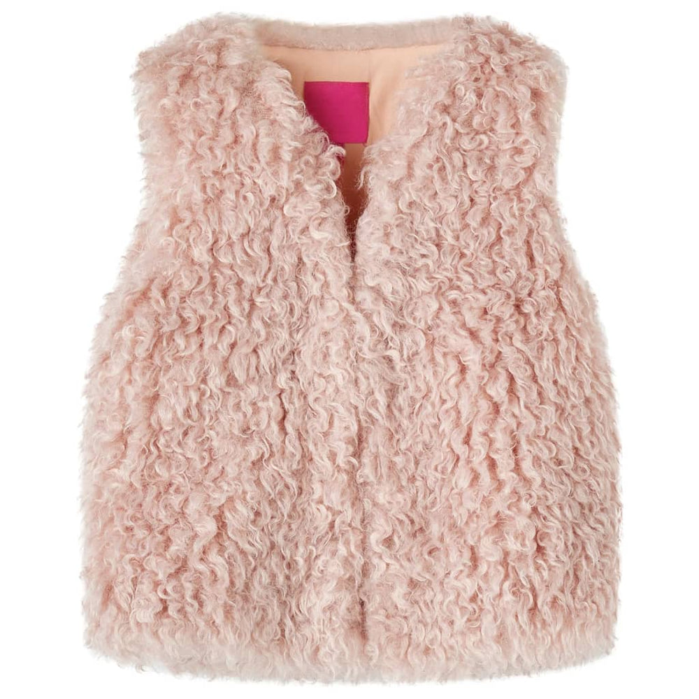 Gilet enfant fausse fourrure rose clair 92