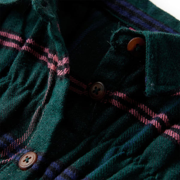Kinderkleid mit Langen Ärmeln und Rüschen Dunkelgrün 104