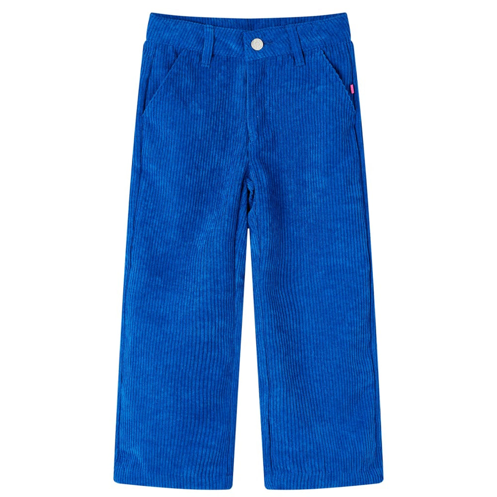 Pantalon en velours côtelé pour enfant, bleu cobalt, taille 92