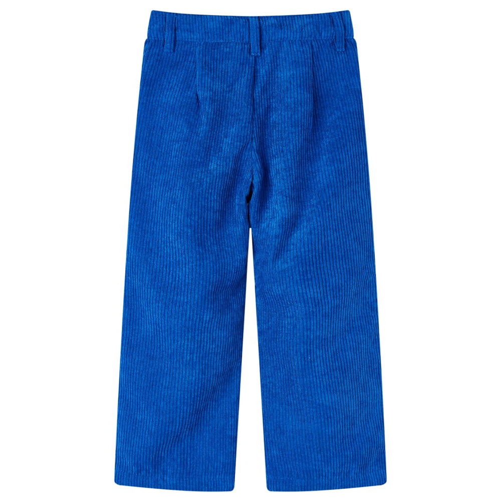Pantalon enfant velours côtelé bleu cobalt 116