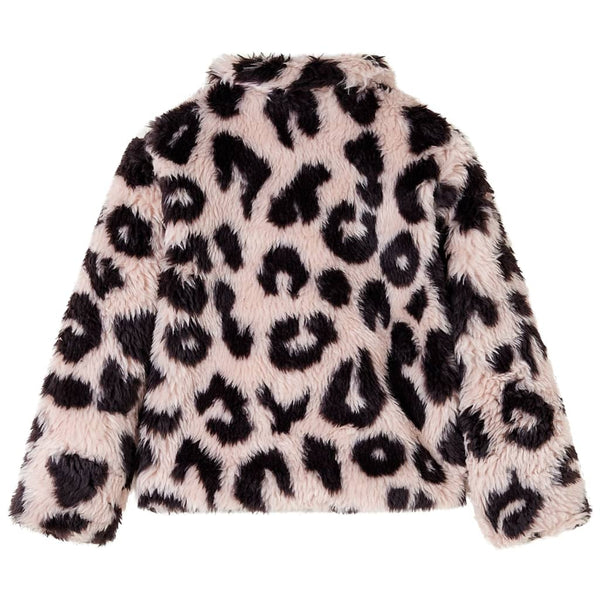 Manteau en fausse fourrure rose clair pour enfant 128