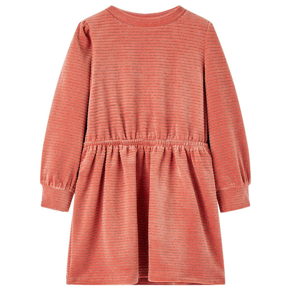 Kinderkleid mit Langen Ärmeln Mittelrosa 104