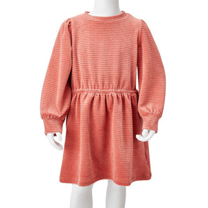Kinderkleid mit Langen Ärmeln Mittelrosa 116