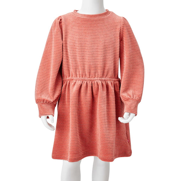 Kinderkleid mit Langen Ärmeln Mittelrosa 116