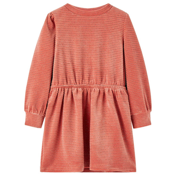 Kinderkleid mit Langen Ärmeln Mittelrosa 128