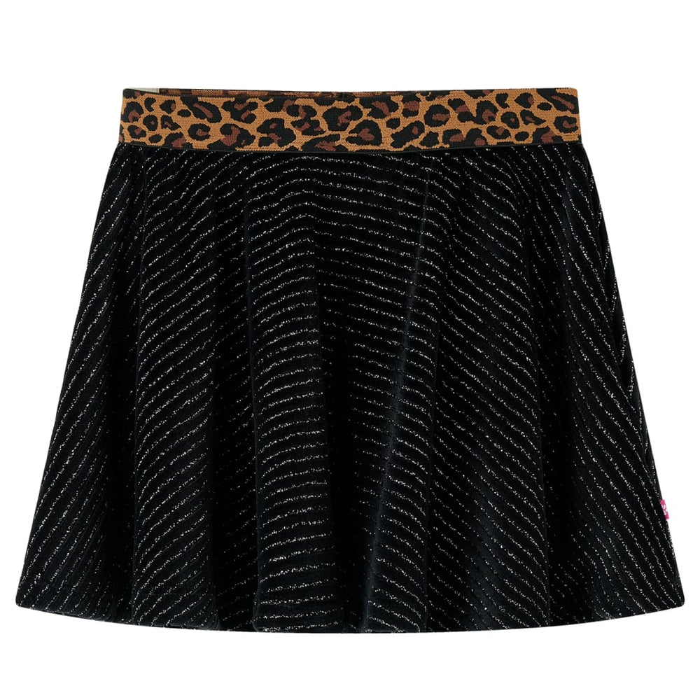 Jupe d'enfant avec ceinture en motif léopard noir 116