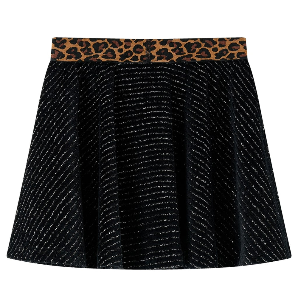 Jupe d'enfant avec ceinture imprimé léopard Noir 128