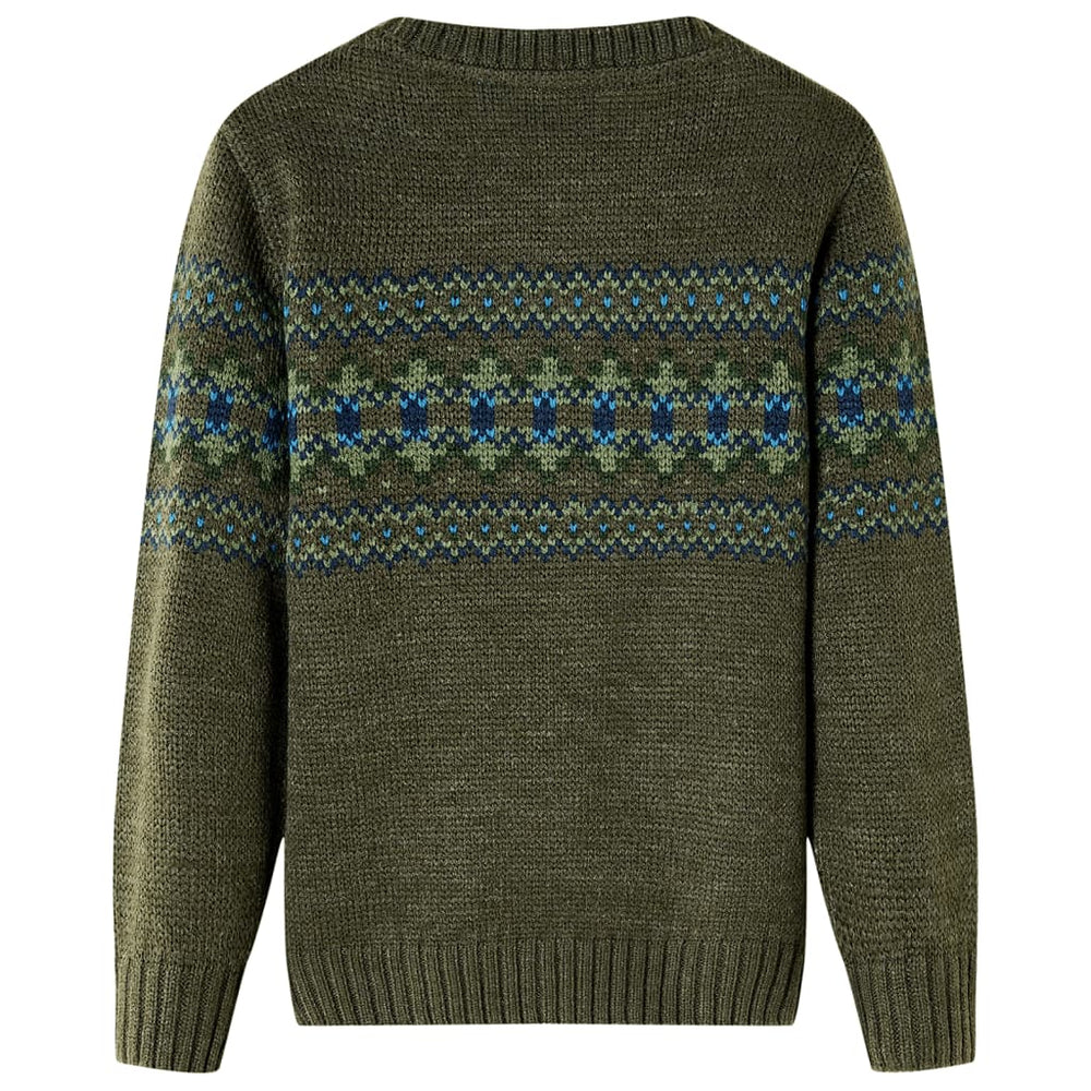 Pull enfant tricoté kaki 128