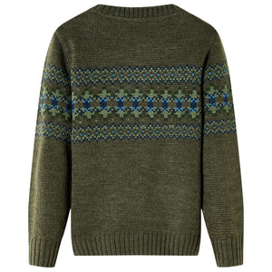 Pull enfant tricoté kaki 128