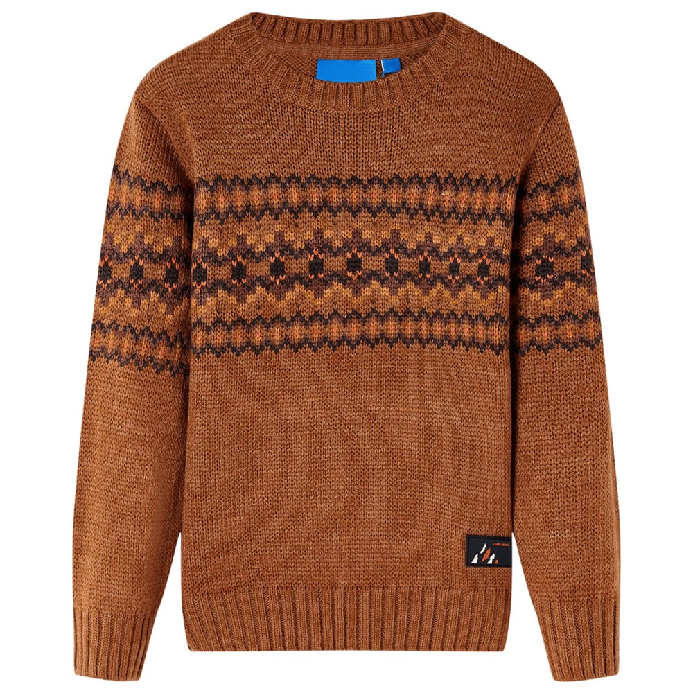 Pull enfant tricoté cognac 104