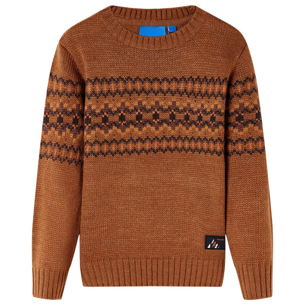 Knitted Children's Sweater Cognac 104