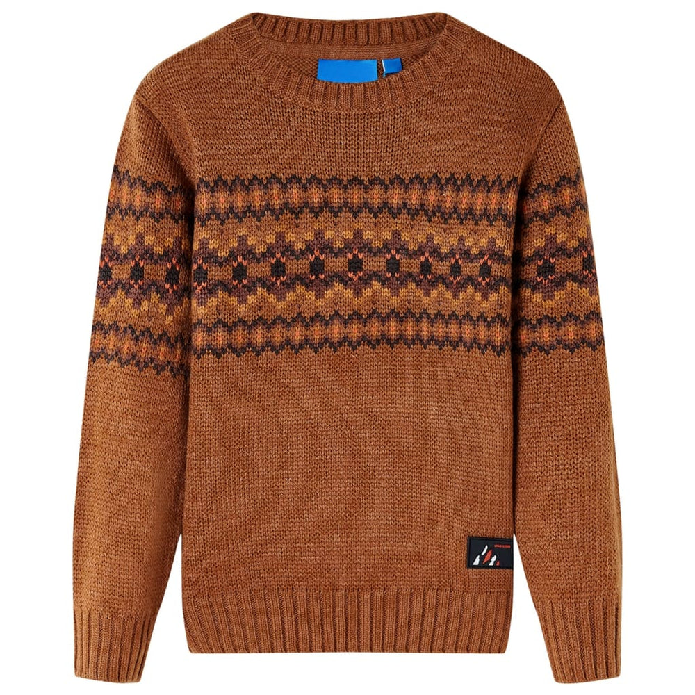 Pull enfant tricoté cognac 128