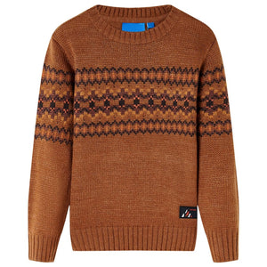 Pull enfant tricoté cognac 128
